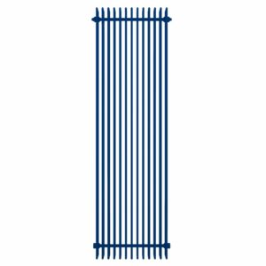 Ultramarine Blue Concord Slimline radiator against a white background