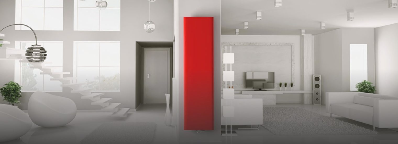 Stelrad vertical red radiator