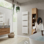 Stelrad's Concord Rail Radiator in white in a family bathroom