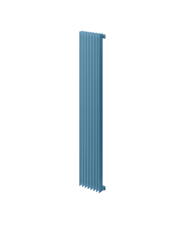 Side on image of Concord Slimline radiator in Pigeon Blue
