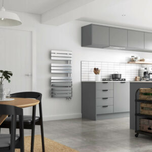 Stelrad Concord Side Chrome radiator in a kitchen