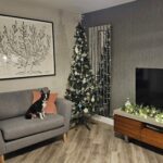 christmas tree next to a radiator