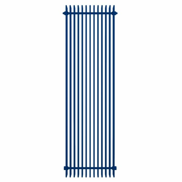 Ultramarine Blue Concord Slimline radiator against a white background
