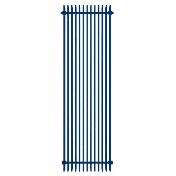 Ultramarine Blue Concord Slimline radiator against a white background