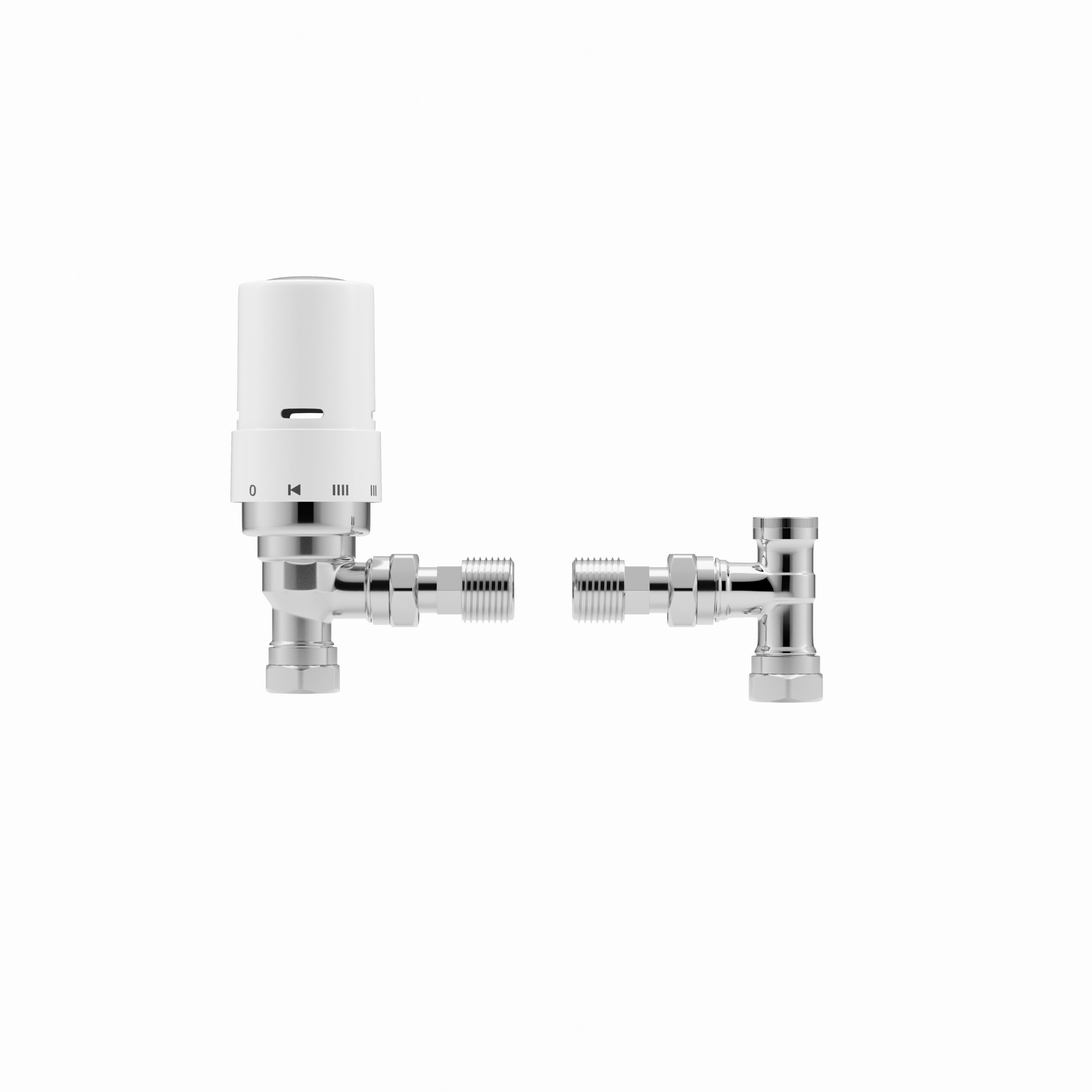 Thermostatic Radiator Valve & Lock Shield Valve Angled