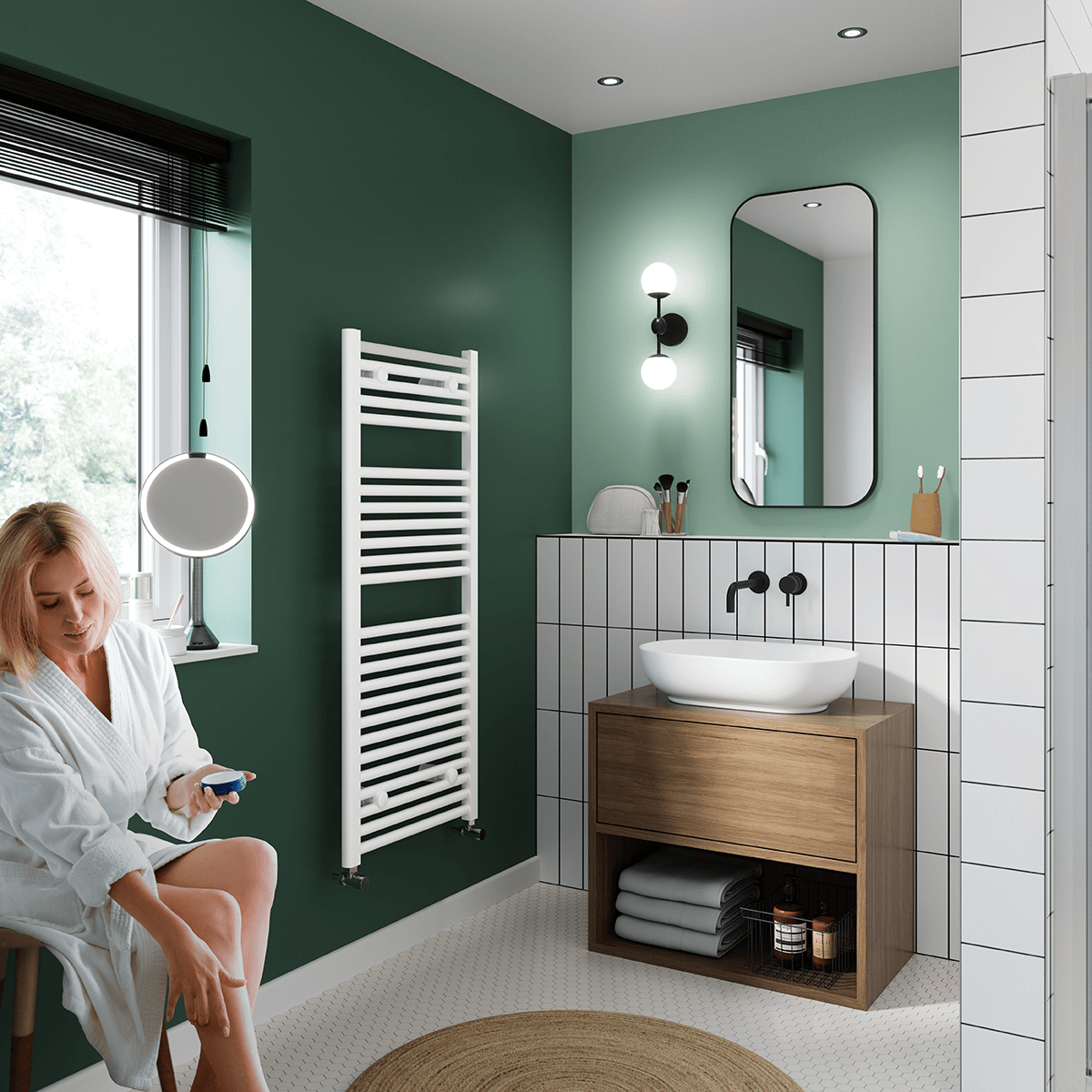 Towel rail white discount