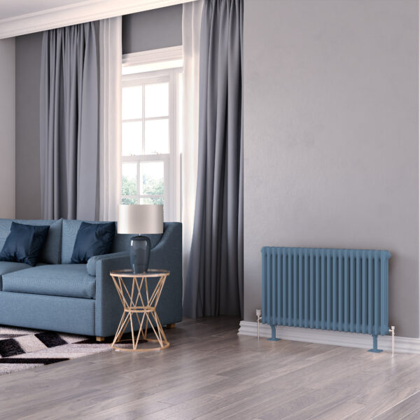 column radiator in blue