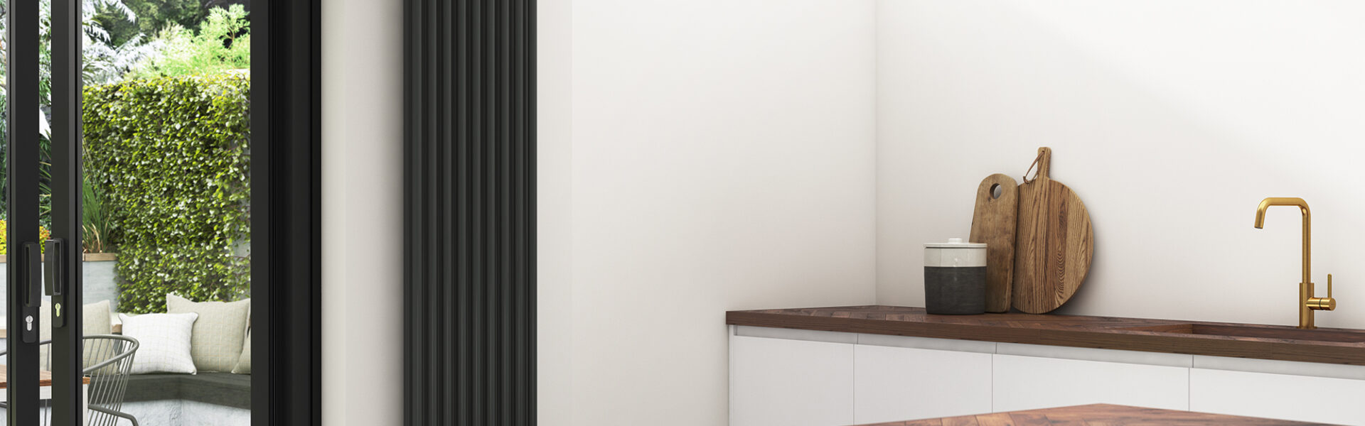black vertical radiator