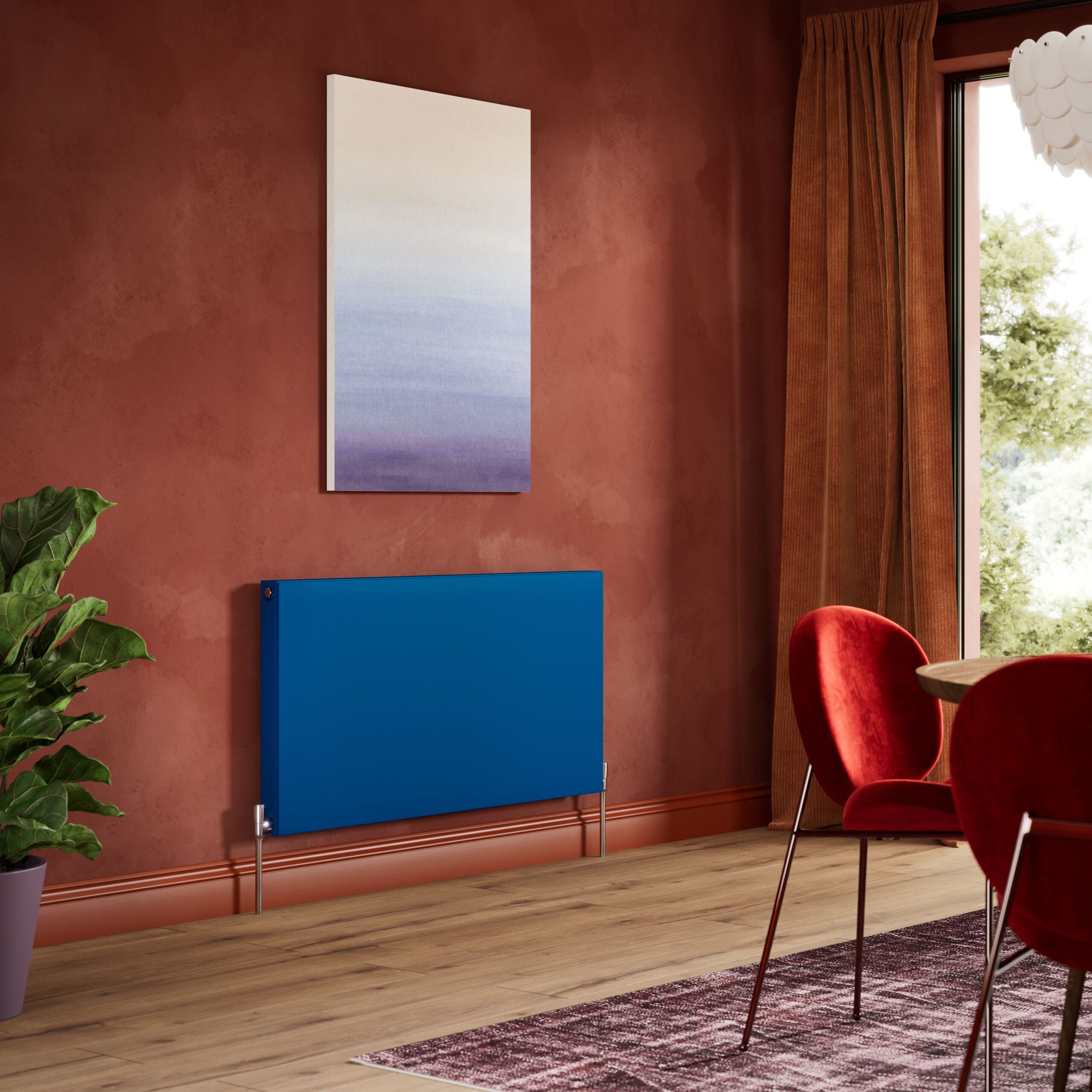 Flat Ultramarine blue radiator