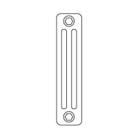 Three-column radiator side view diagram