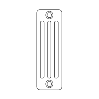 Four-column radiator side view diagram