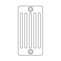 Six-column radiator side view diagram
